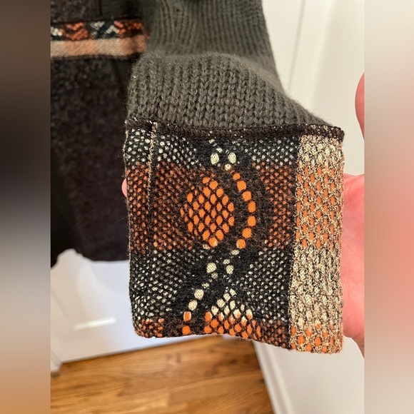 The Cove Womens Long Jacket Size S Bohemian Button Up Long sleeves Brown Aztec - Picture 7 of 9